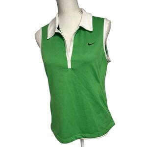 Nike Sphere Dry Lime Green Polo Tank Top Womens Large